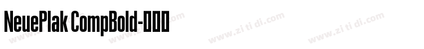 NeuePlak CompBold字体转换